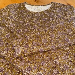 J.Jill Pure Long Sleeve Floral Shirttail Top, Size Medium
